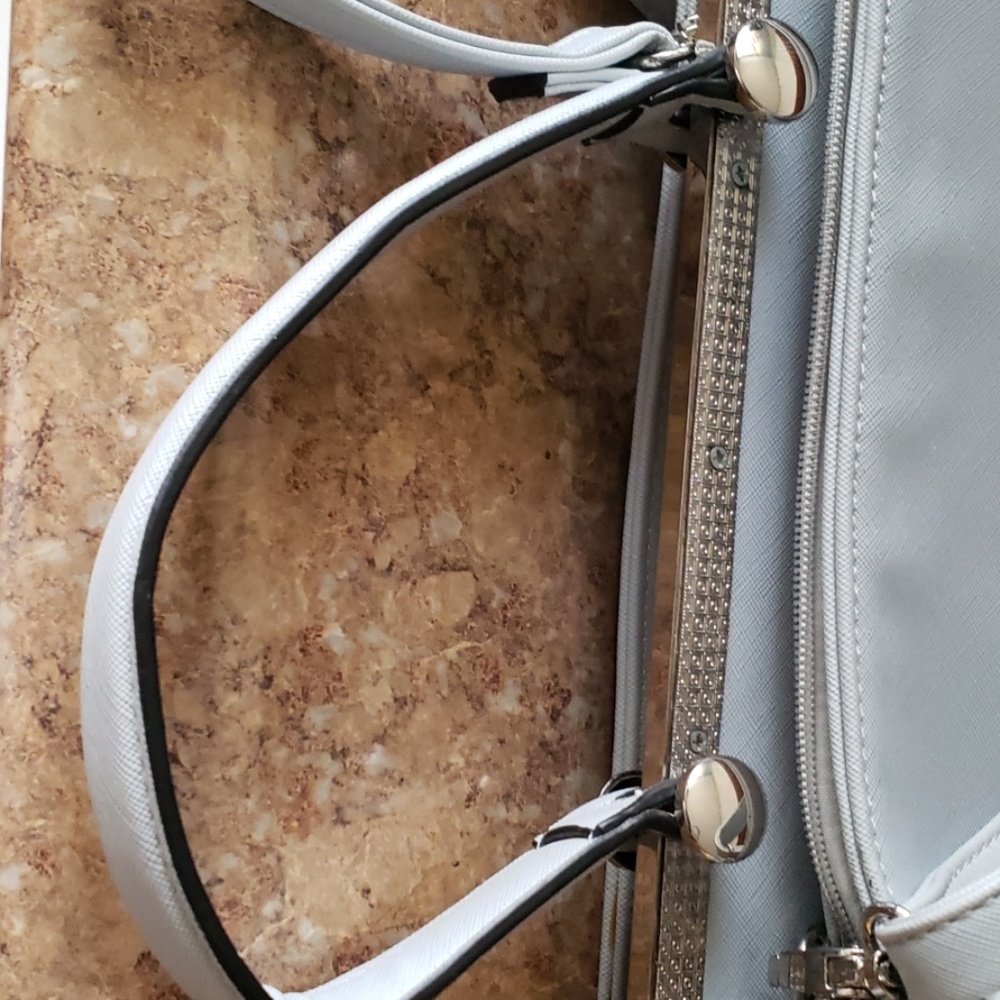 Catherine's Malandrino Blue/Gray Crossbody Satchel - Picture 7 of 8